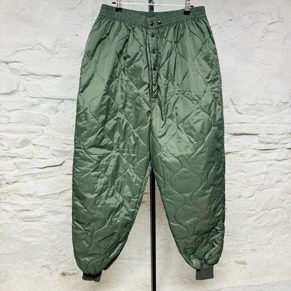 Vintage 70s USAF Air Force Liner Flyers Trouser CWU-9/p Pants XL Quilted Green - Picture 1 of 6